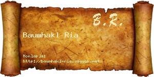 Baumhakl Ria névjegykártya